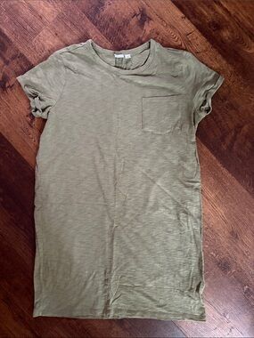 GAP Olive Green 100% Cotton Short Sleeve Pocket Tee shirt Dress Small